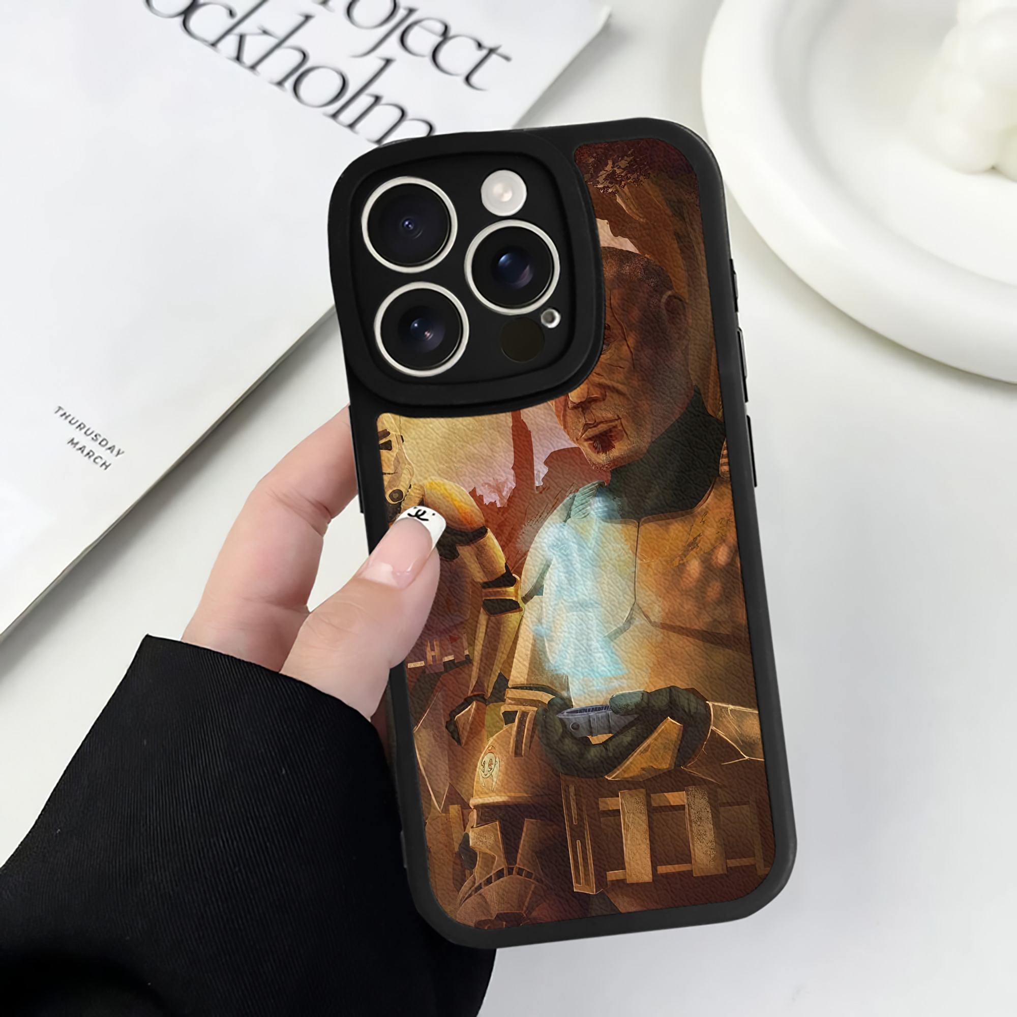 （画像用） スター・ウォーズ Star Wars 【iPhone 16シリーズ対応】シリコンスマホケース（レザー調） 材質：シリコン